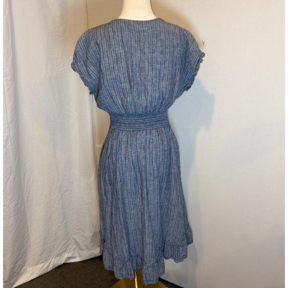 Chelsea & Violet Blue Stripe Dress/Pockets/Front tie/Vacation/Cruise/Summer/Boho - Picture 2 of 2